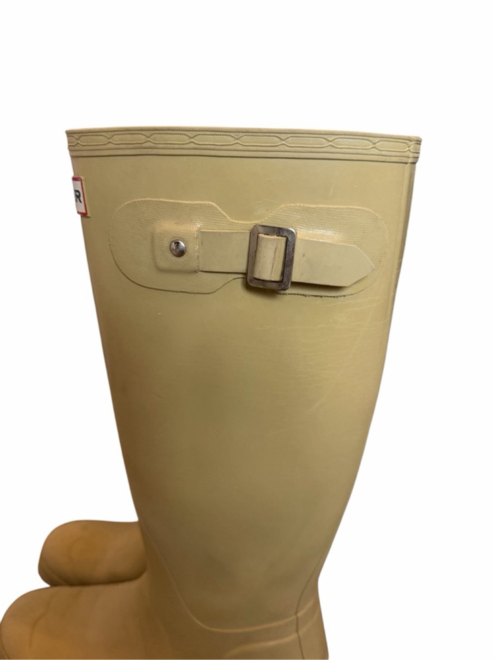 Hunter Original Gloss Tall Rain Boots Cream Beige Wellies UK5 US6M/7M EU38 - Picture 14 of 16